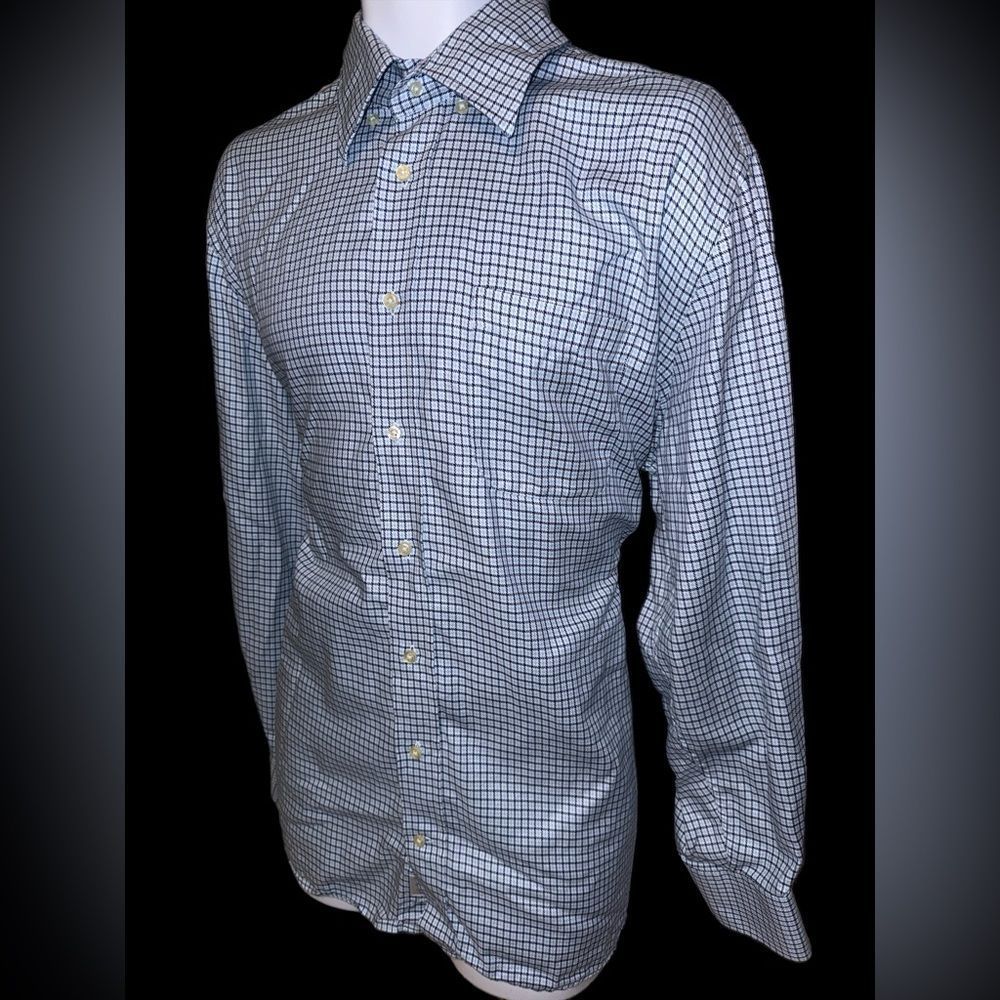 Peter Millar Blue Mens Size Large Striped Button‎ Up Long Sleeve Greens Masters - Picture 3 of 11